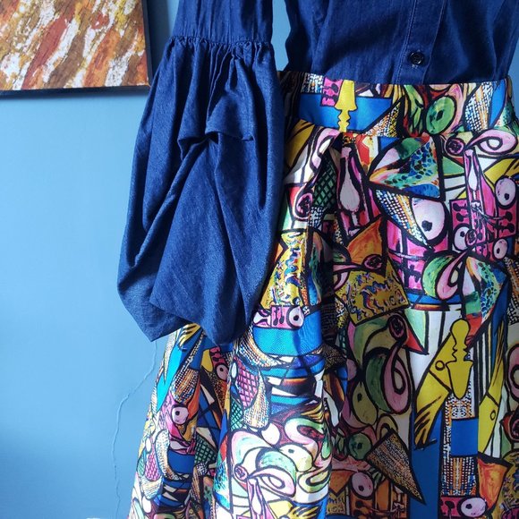 Hesperus Abstract Art Skirt Size Large - Picture 3 of 10